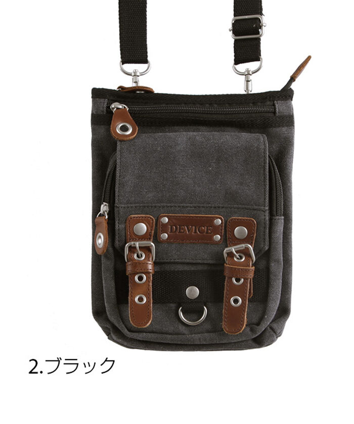 BACKYARD FAMILY「DEVICE 通販 メガ ヒップバッグ バッグ 定番 キャンバス メンズブランド シザーバッグ」|ショルダー・メッセンジャー|ブラック1