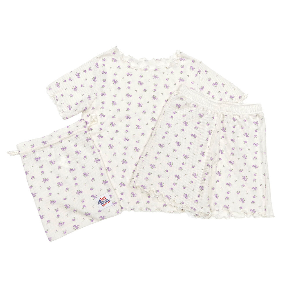 BACKYARD FAMILY「ルームウェア レディース 通販 JEMORGAN ジェーイーモーガン 花柄 半袖 ショートパンツ」|ルームウェア|パープル1