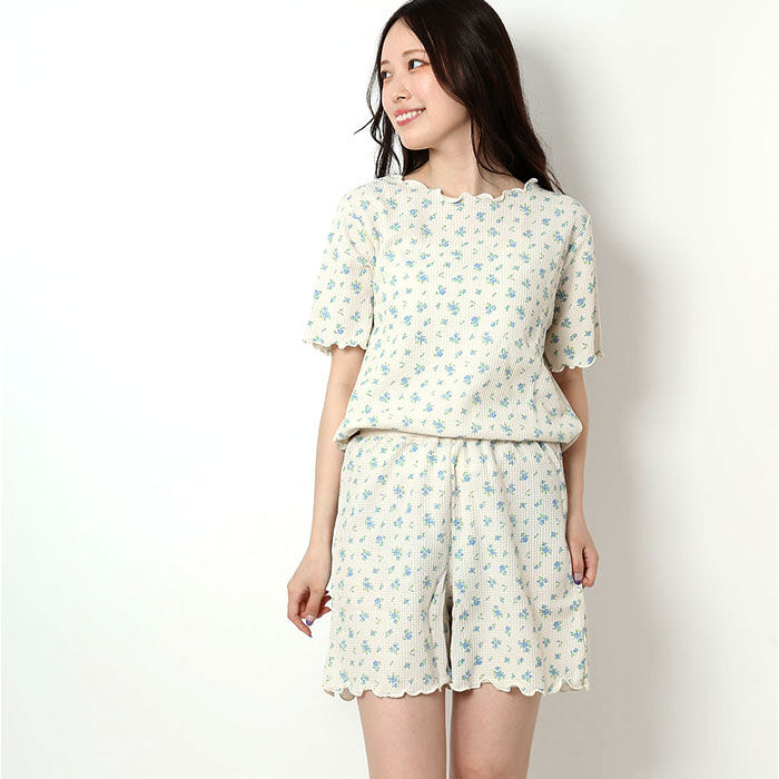 BACKYARD FAMILY「ルームウェア レディース 通販 JEMORGAN ジェーイーモーガン 花柄 半袖 ショートパンツ」|ルームウェア|