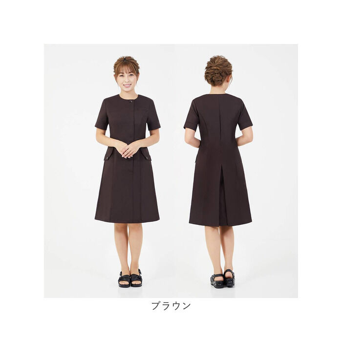 BACKYARD FAMILY「事務 ワンピース 通販 LindeLin LDL-1403 事務服 エステ ユニフォーム 医療事務」|ワンピース|