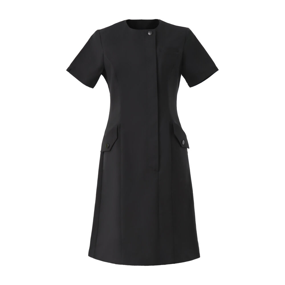 BACKYARD FAMILY「事務 ワンピース 通販 LindeLin LDL-1403 事務服 エステ ユニフォーム 医療事務」|ワンピース|ブラック1