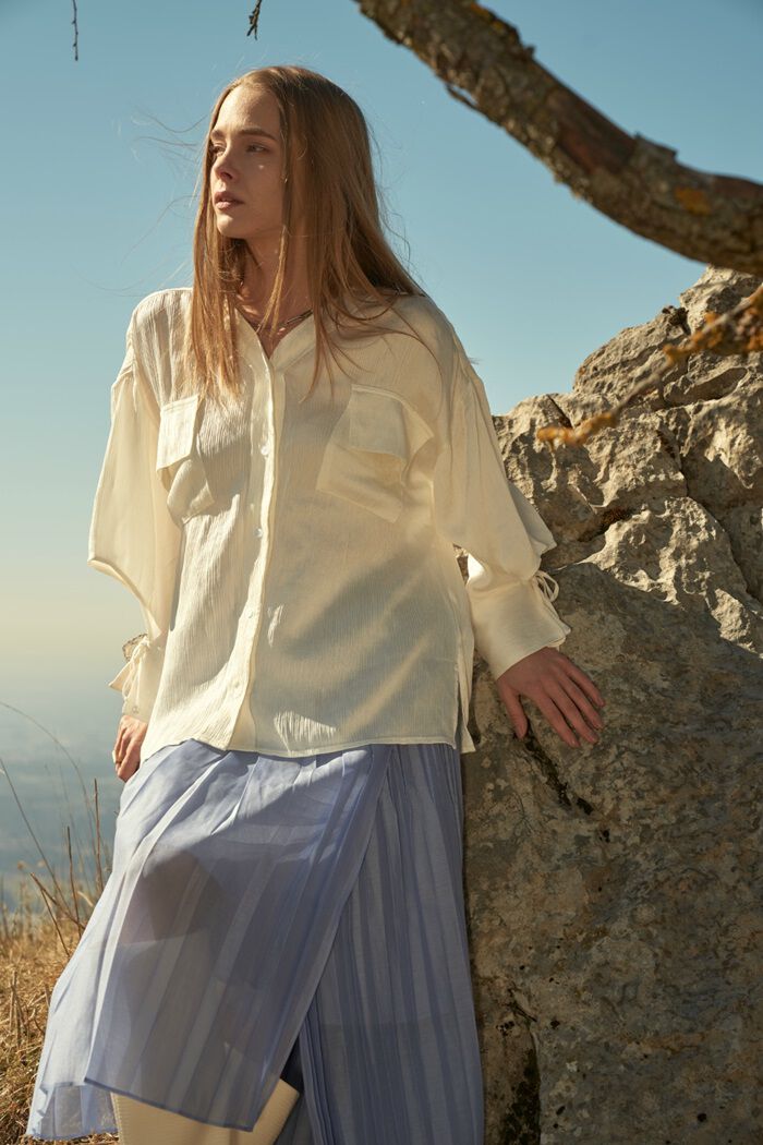 BACKYARD FAMILY「MIND シアープリーツスカート 通販 日本製 スカート プリーツスカート シアースカート」|スカート|