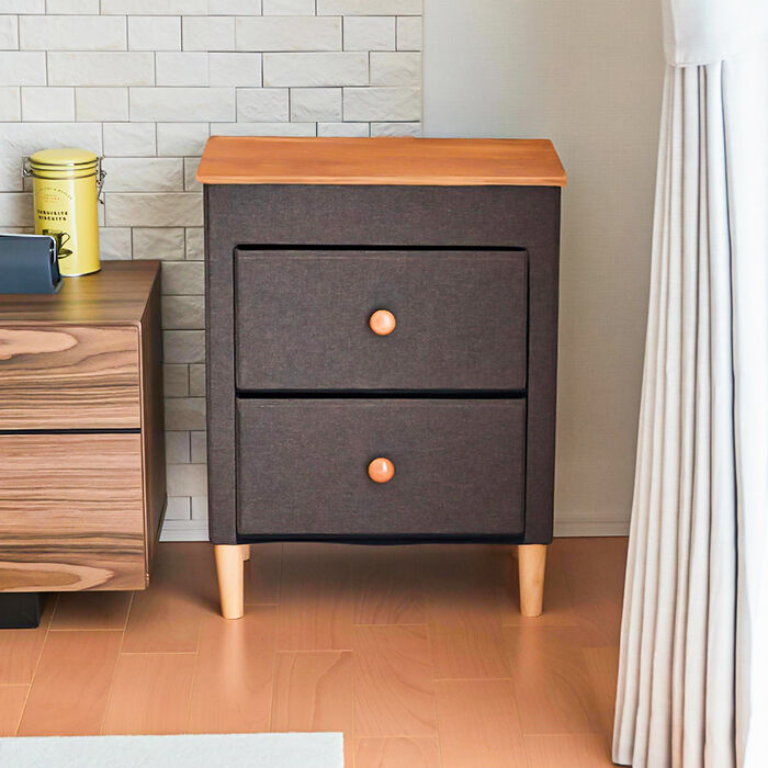 BACKYARD FAMILY「チェスト 2段 楽天 ソファサイド W48&times;D32&times;H62cm ベッドサイド ファブリックチェスト」|その他|