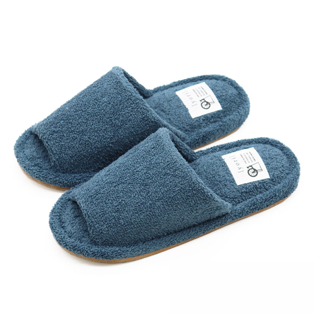 BACKYARD FAMILY「洗える タオル地 スリッパ 通販 yoriスリッパ 洗えるスリッパ yoriパイルスタンダード」|ルームシューズ|ブルー1