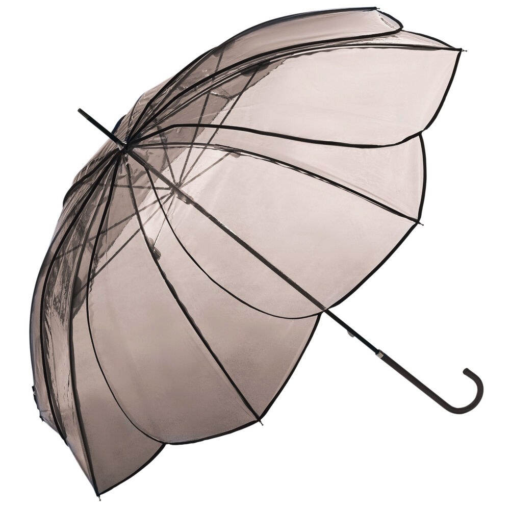 BACKYARD FAMILY「because ビコーズ ビニール傘 オシャレ 通販 雨傘 長傘 お花型 花びら クリアアンブレラ」|傘|ブラウン1