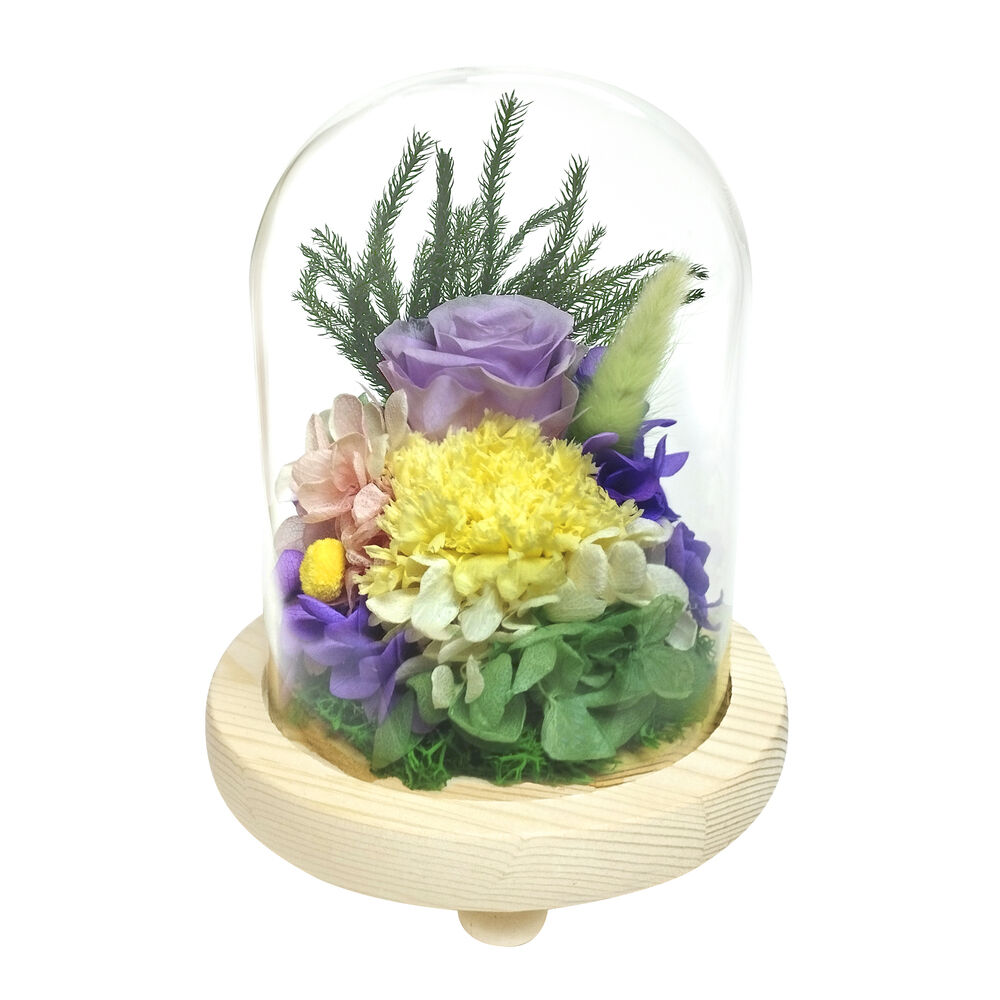 BACKYARD FAMILY「ガラスドーム インテリア アレンジメント L 通販 フラワーアレンジメント プリザーブドフラワー」|その他|ピンク2