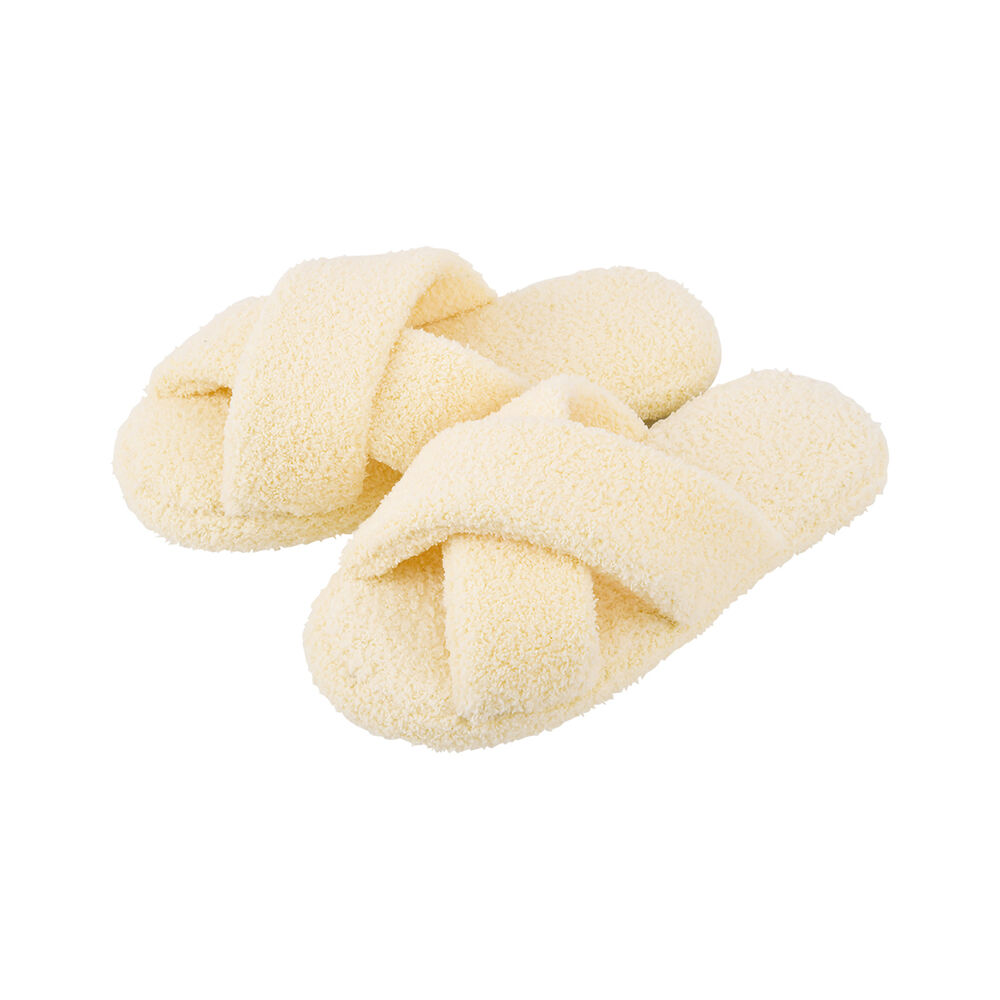 BACKYARD FAMILY「スリッパ もこもこ 洗える 通販 ルームシューズ ルームスリッパ 前あきスリッパ 室内履き」|ルームシューズ|ホワイト1