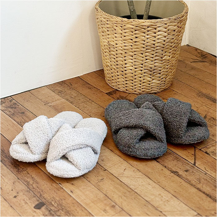 BACKYARD FAMILY「スリッパ もこもこ 洗える 通販 ルームシューズ ルームスリッパ 前あきスリッパ 室内履き」|ルームシューズ|