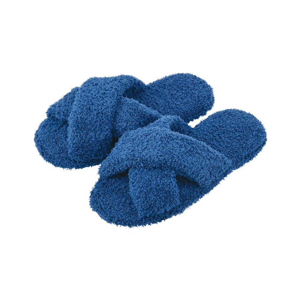 BACKYARD FAMILY「スリッパ もこもこ 洗える 通販 ルームシューズ ルームスリッパ 前あきスリッパ 室内履き」|ルームシューズ|ブルー2