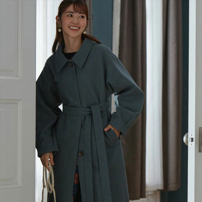 BACKYARD FAMILY「ステンカラーコート レディース ロング 通販 コート ロングコート ボリューム袖 アウター」|その他|