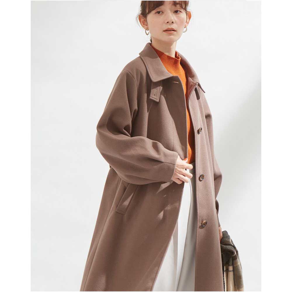 BACKYARD FAMILY「ステンカラーコート レディース ロング 通販 コート ロングコート ボリューム袖 アウター」|その他|ブラウン1
