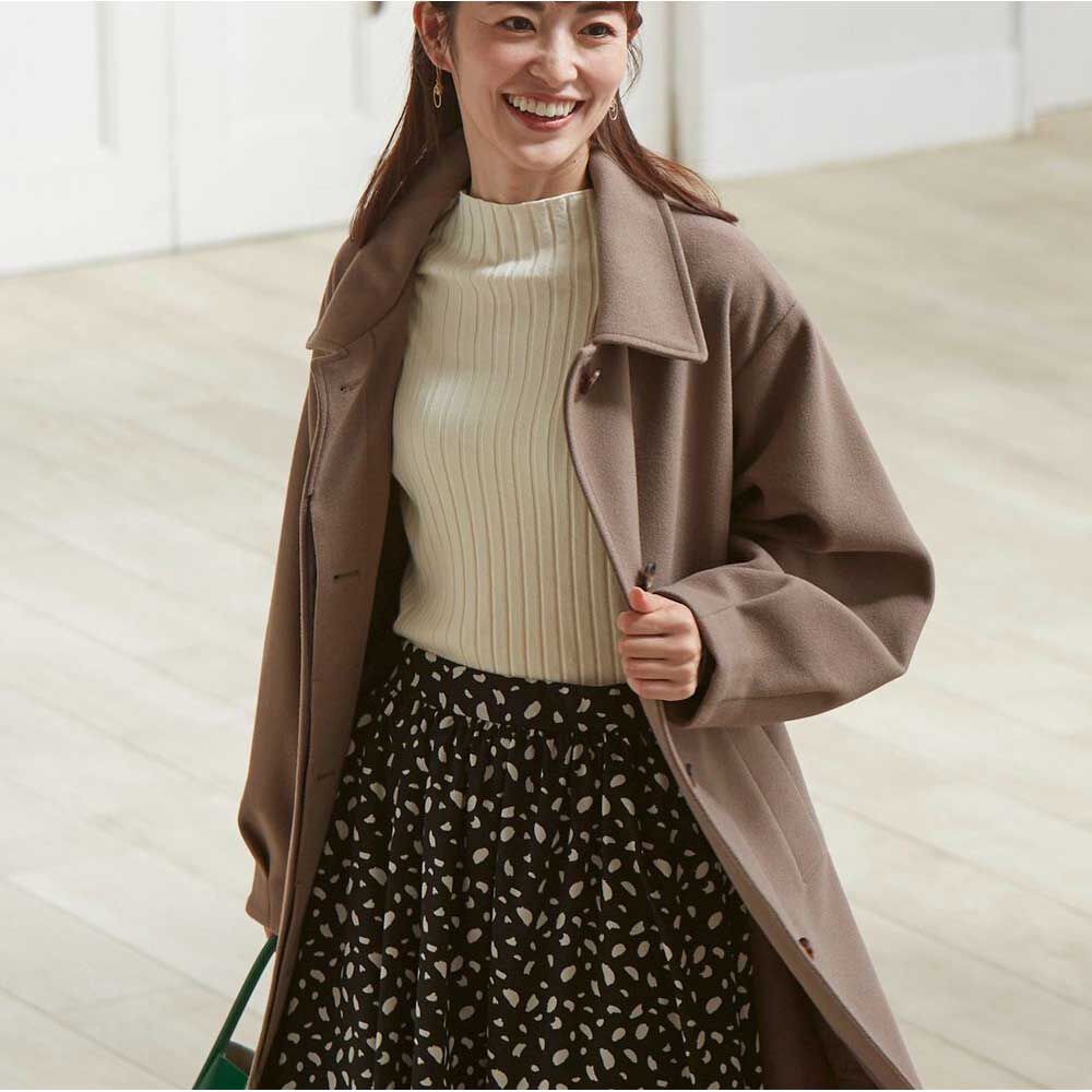 BACKYARD FAMILY「ステンカラーコート レディース ロング 通販 コート ロングコート ボリューム袖 アウター」|その他|ベージュ1