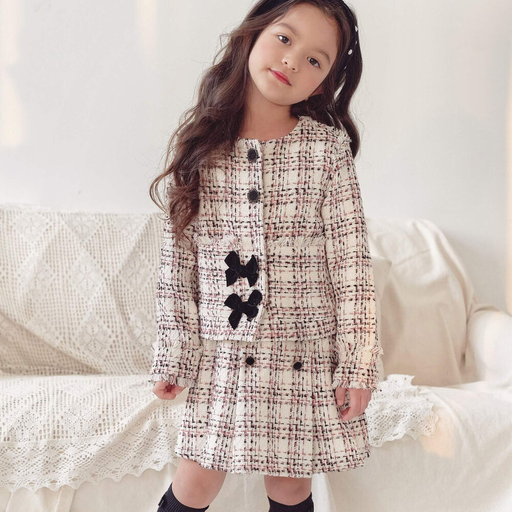 BACKYARD FAMILY「キッズ スーツ 入学式 女の子 通販 ツイード セットアップ 42202102 フォーマルスーツ」|その他|ホワイト1