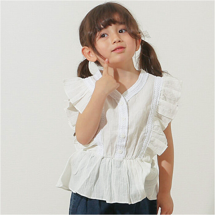 BACKYARD FAMILY「Rora ブラウス 襟なし 通販 ローラ レナ カットソー キッズ 子供 女の子 女子 こども」|その他|