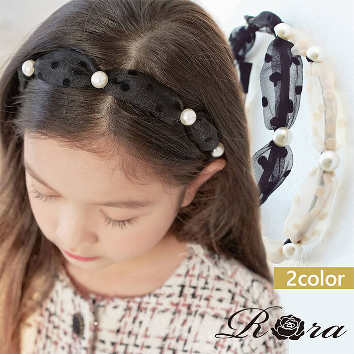 BACKYARD FAMILY「リボン カチューシャ キッズ パール 通販 ヘッドドレス 髪飾り 女の子 子供 子ども こども」|その他|