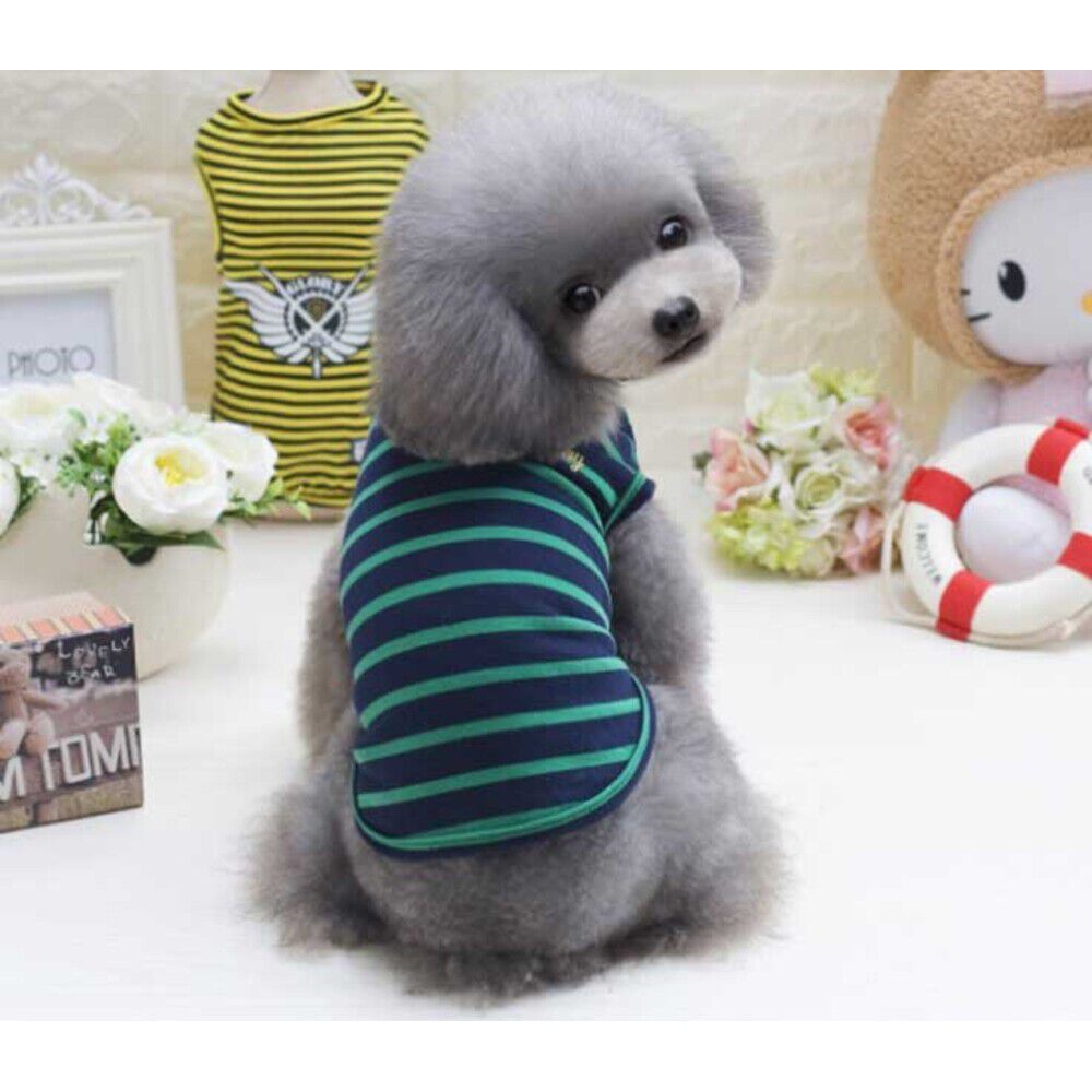 BACKYARD FAMILY「犬服 小型犬 タンクトップ 通販 犬の服 犬 いぬ 服 動きやすい 夏服 春 夏 ボーダー 春夏」|その他|グリーン1