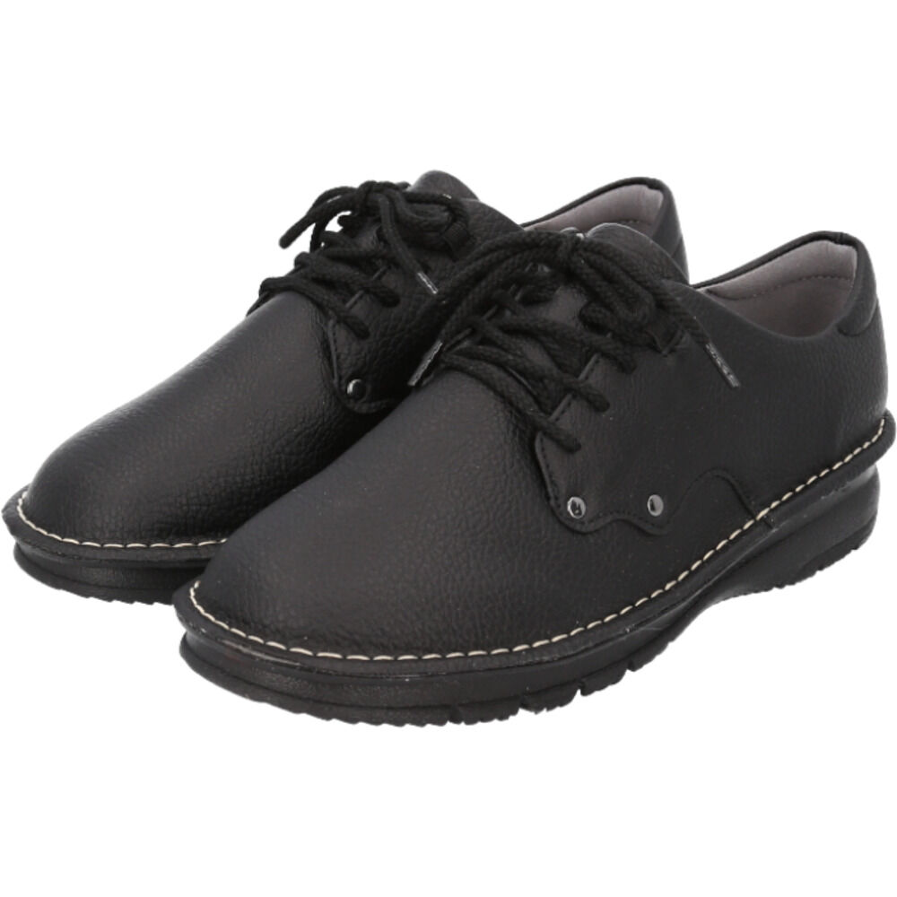 BACKYARD FAMILY「Pansy パンジー カジュアルシューズ レディース 通販 レースアップシューズ 紐靴 ひも靴」|スリッポン|ブラック1