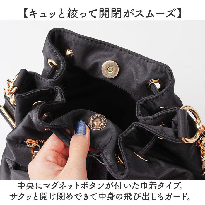 BACKYARD FAMILY「ショルダーバッグ 巾着 大容量 レディース 通販 巾着バッグ 巾着バック 巾着ショルダー」|ショルダー・メッセンジャー|