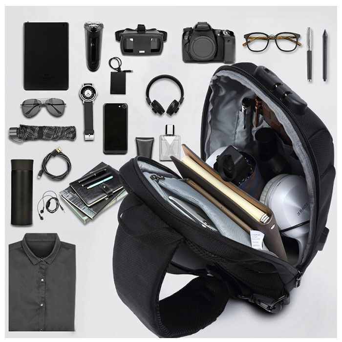 BACKYARD FAMILY「ボディバッグ メンズ 撥水 通販 かっこいい 横型 ワンショルダー 大容量 ロック付き usb」|その他|