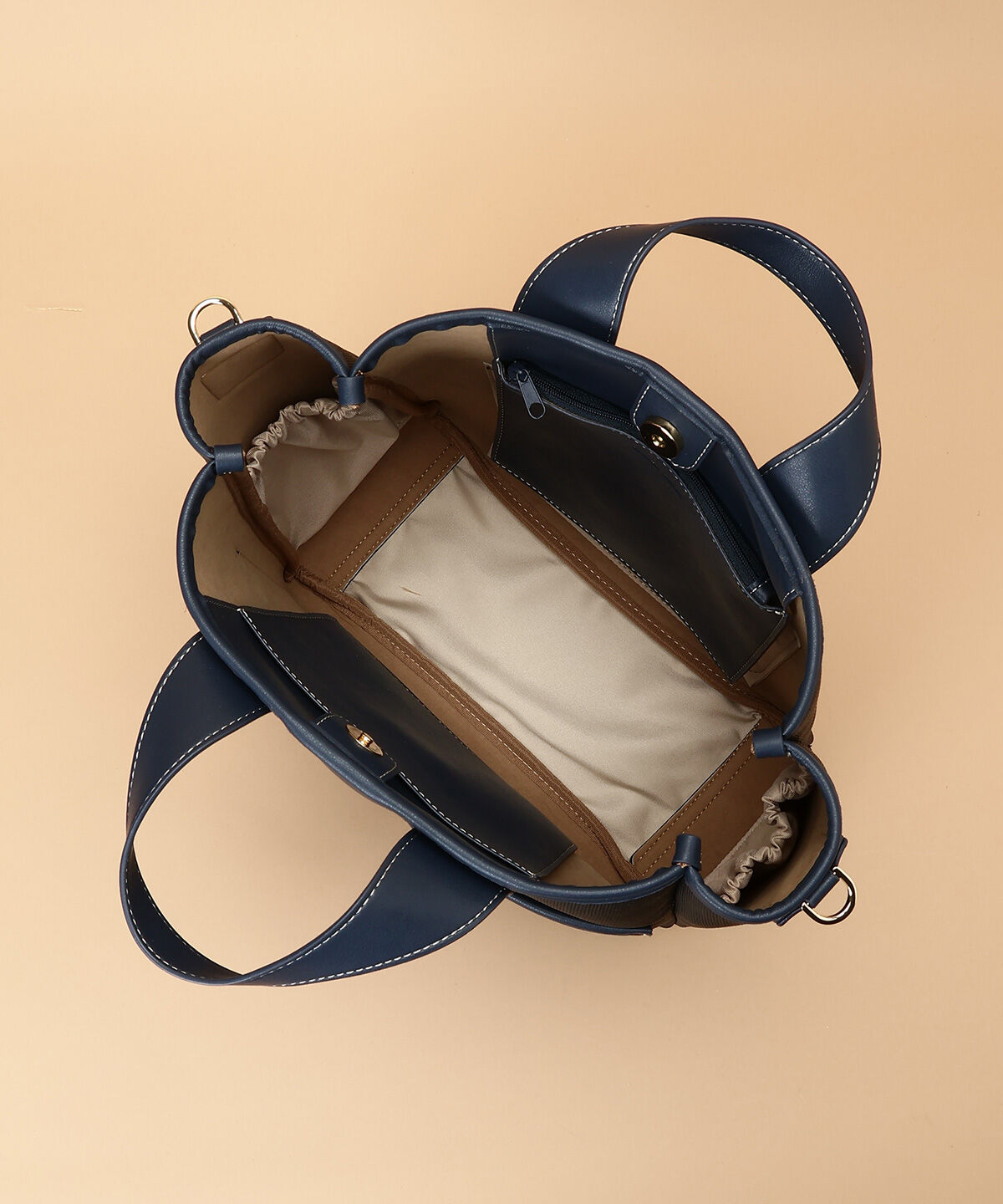 Samantha Thavasa「キャンバスデザイン 合皮スクエアトートバッグ 大サイズ」|トートバッグ|