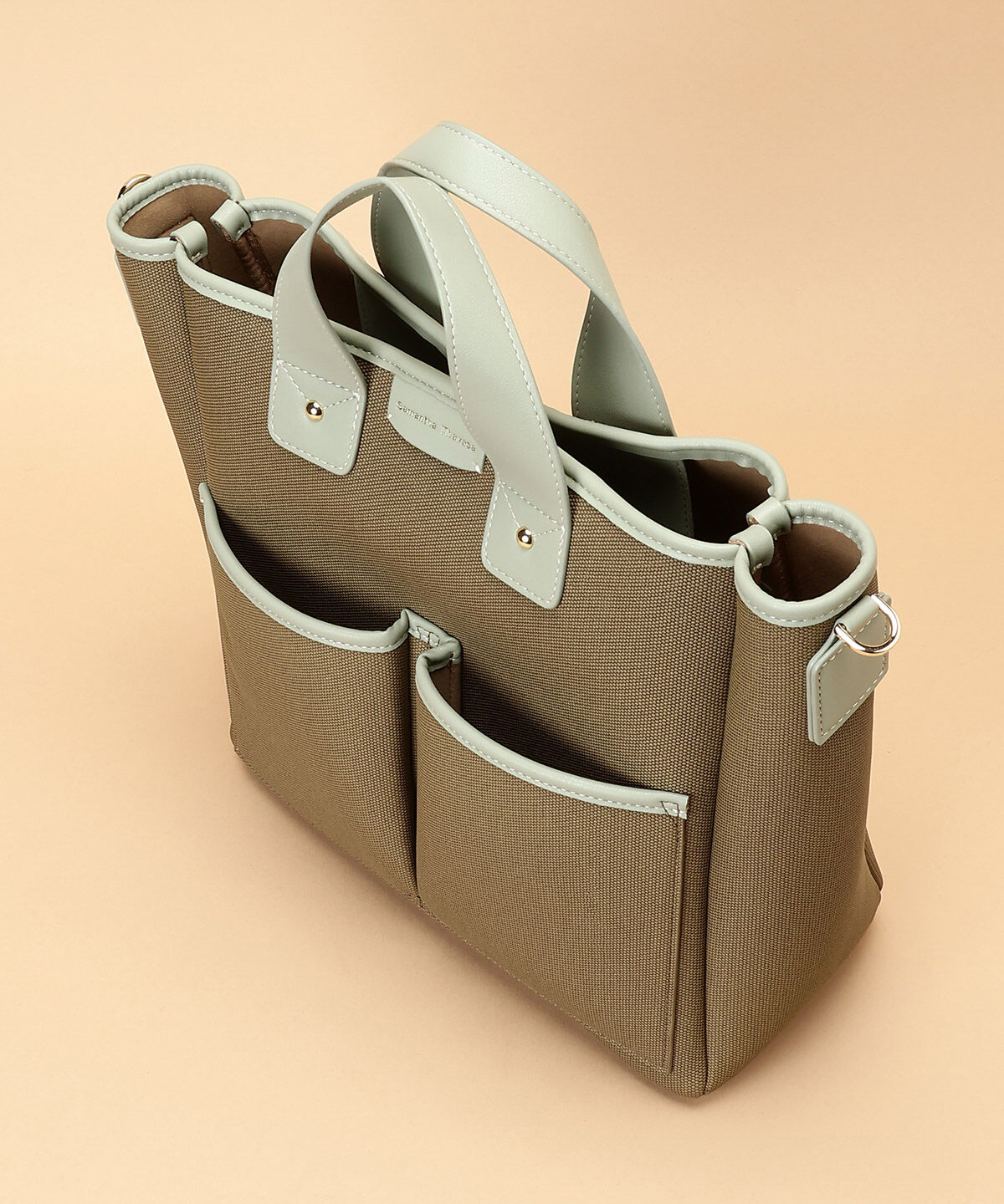 Samantha Thavasa「キャンバスデザイン 合皮スクエアトートバッグ 大サイズ」|トートバッグ|