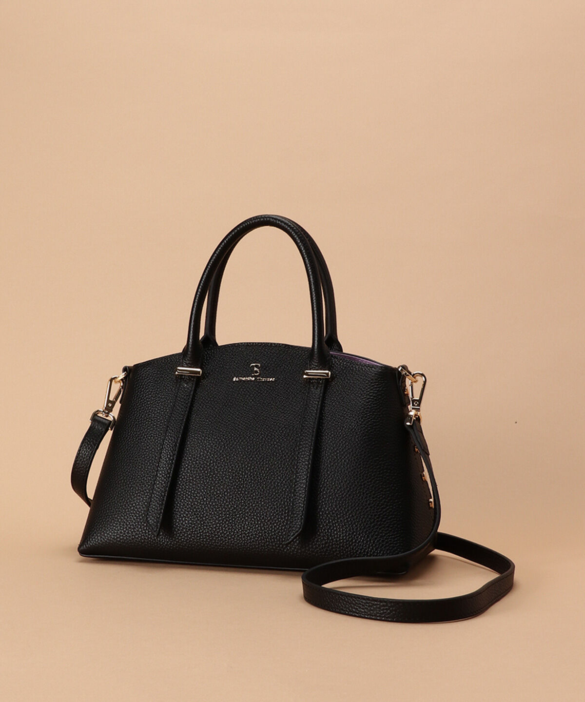 Samantha Thavasa「サイドスタッズ レザーハンドバッグ」|ハンドバッグ|