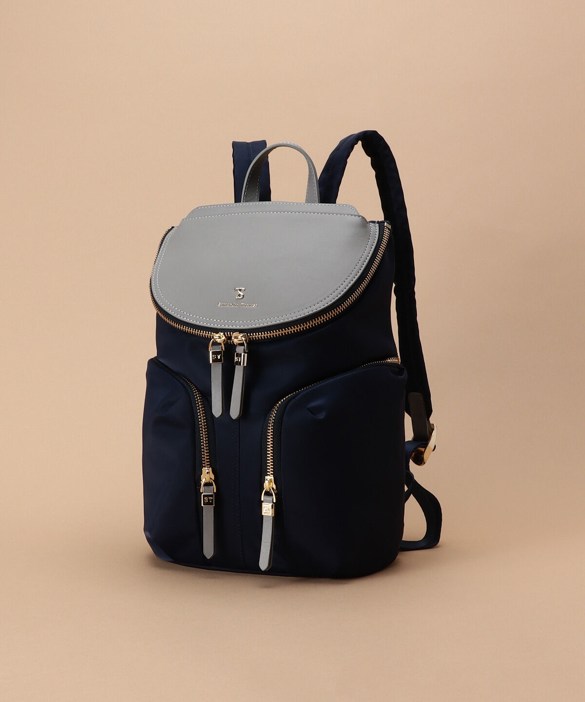 Samantha Thavasa「ナイロン&times;レザーコンビネーション リュック」|リュック|ネイビー