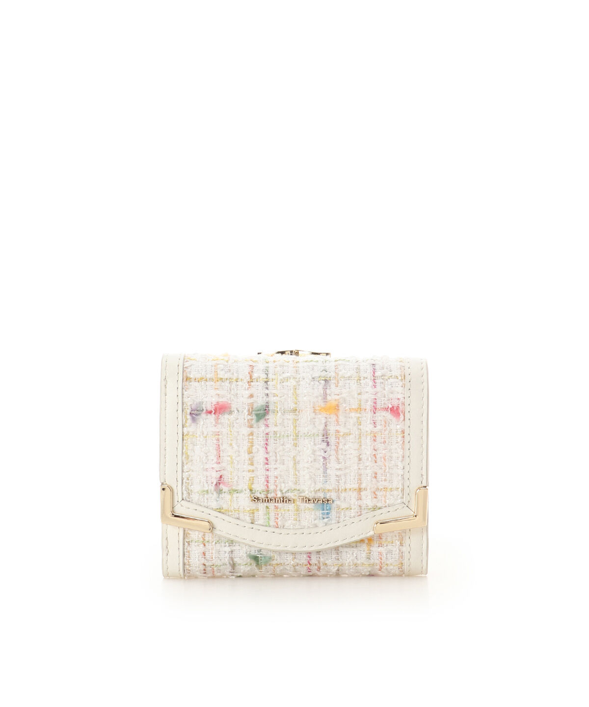 Samantha Thavasa「カラフルツイード 折財布」|財布|ホワイト