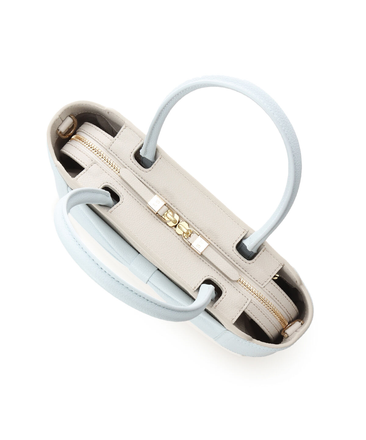 Samantha Thavasa「バイカラーリボンモチーフ スプリットレザーハンドバッグ」|ハンドバッグ|