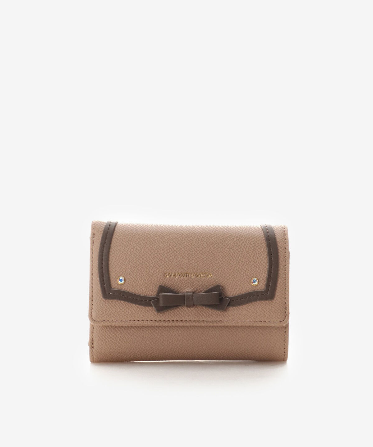 Samantha Vega「ソリッドリボン折財布」|財布|ベージュ