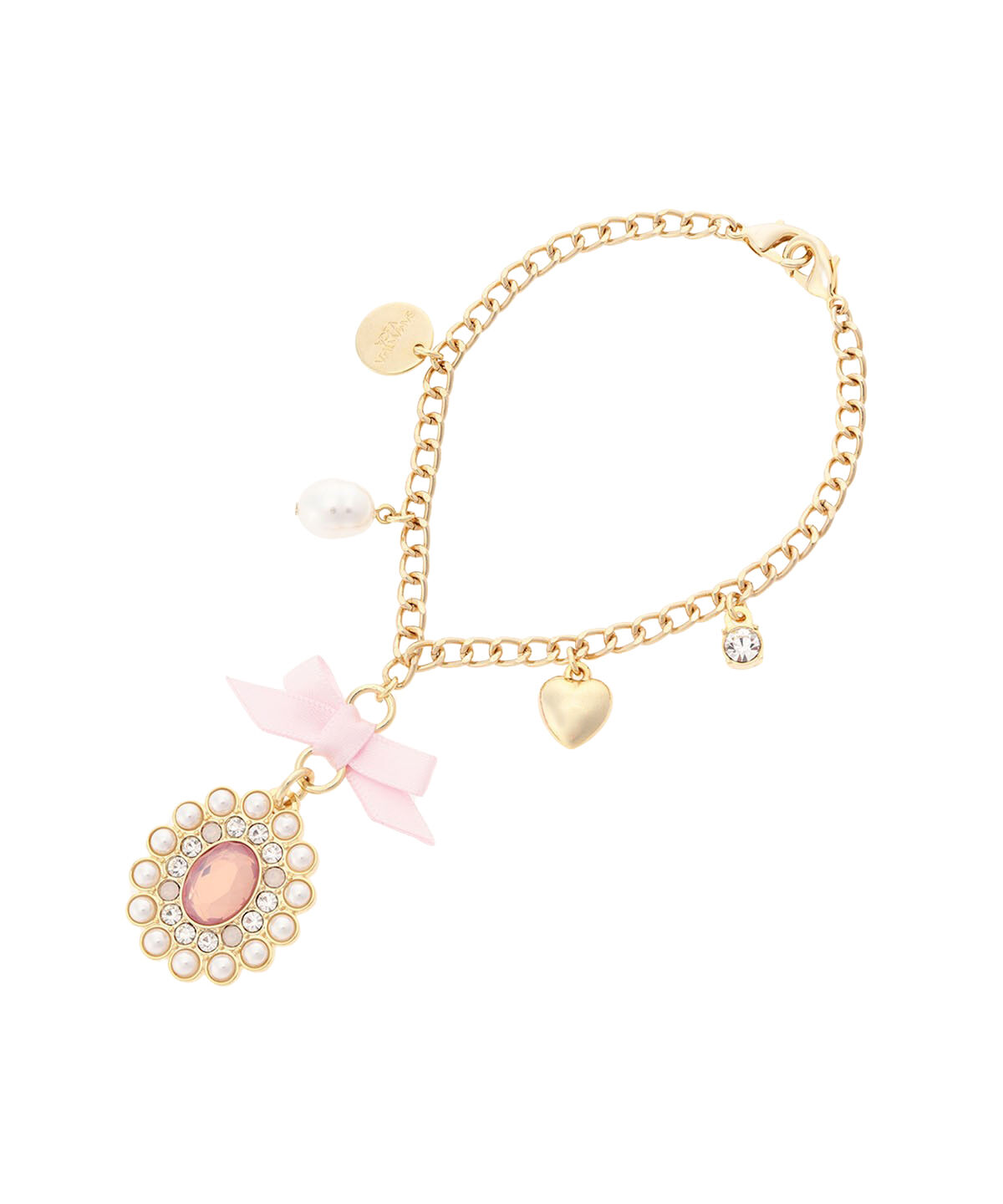 Samantha Vega「リボンカラービジューバッグチャーム」|チャーム・キーホルダー|ピンク