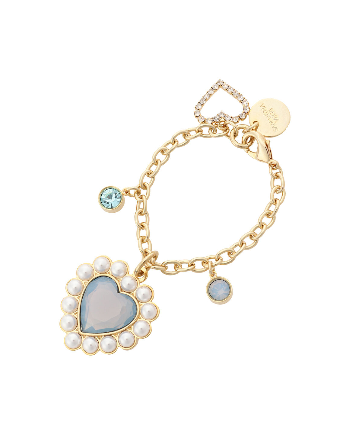 Samantha Vega「カラーパールハートバッグチャーム」|チャーム・キーホルダー|ライトブルー