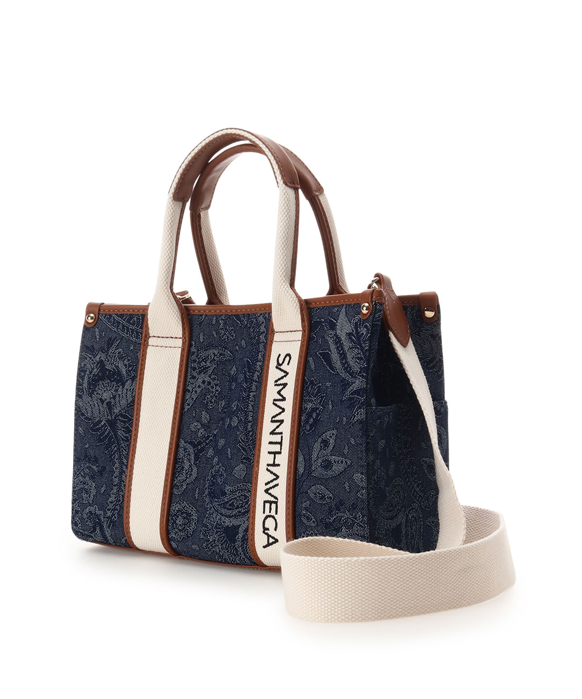 Samantha Vega「ロゴテープジャガード調トートバッグ（小）」|ハンドバッグ|