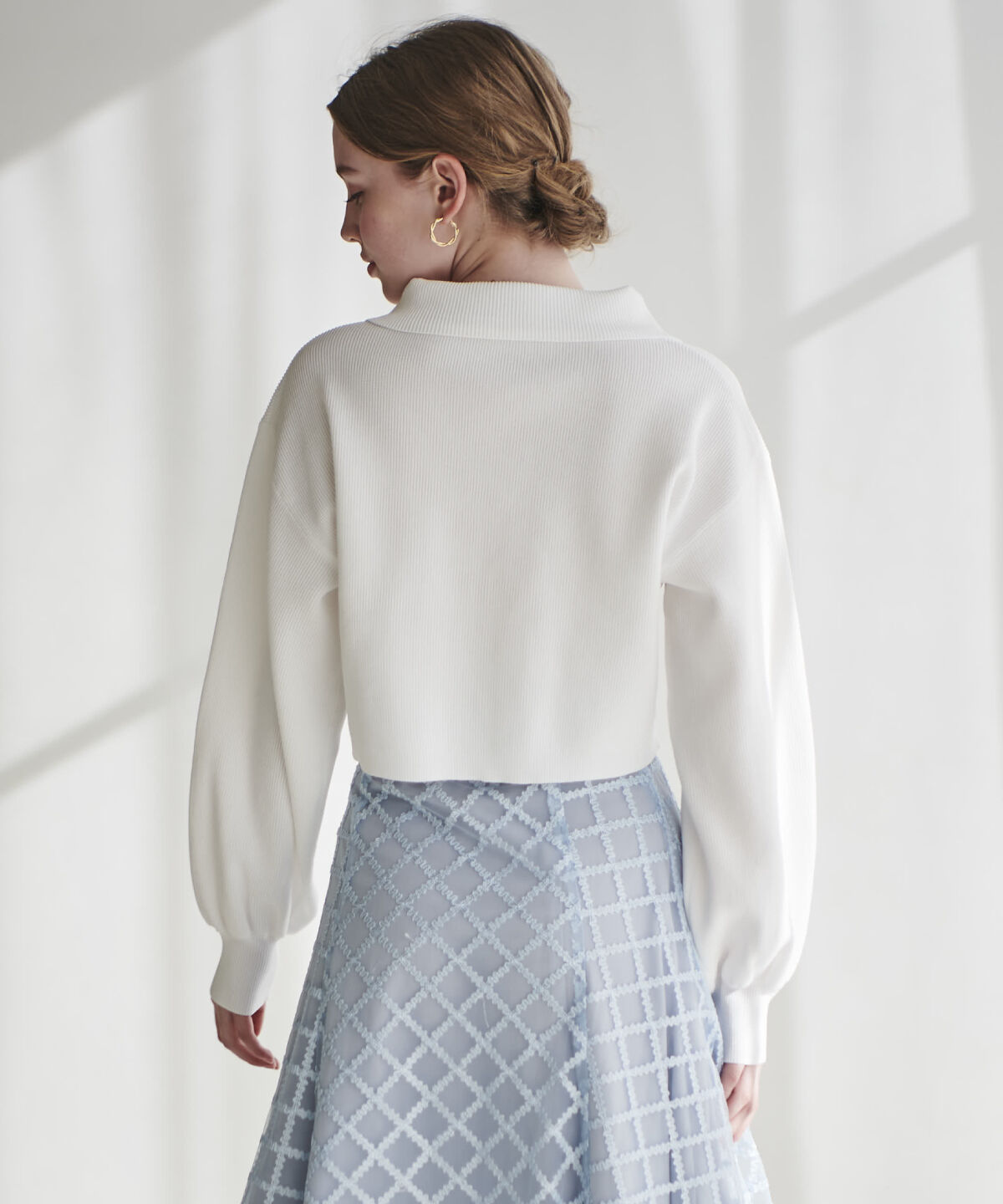 アンドクチュール「ダブルジップ片畦ニットブルゾン」|カーディガン|