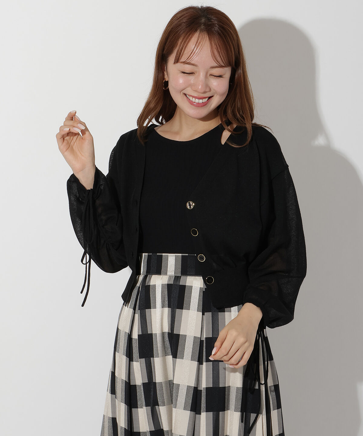 アンドクチュール「シアードルマンスリーブドロストカーデ」|カーディガン|