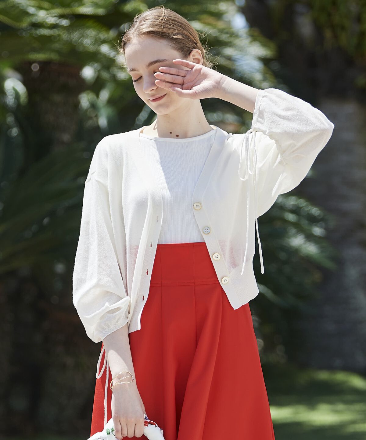 アンドクチュール「シアードルマンスリーブドロストカーデ」|カーディガン|