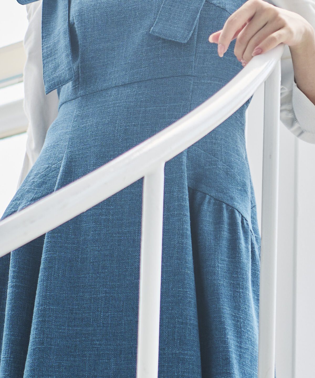 アンドクチュール「ツイードショルダーリボンジャンスカ」|ジャンパースカート|