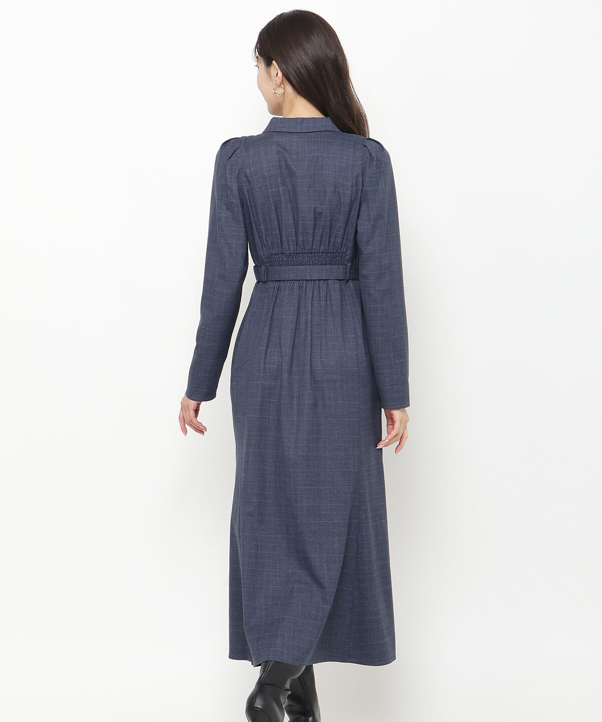 アンドクチュール「パワショルテーラーカラー長袖ワンピース」|ワンピース|