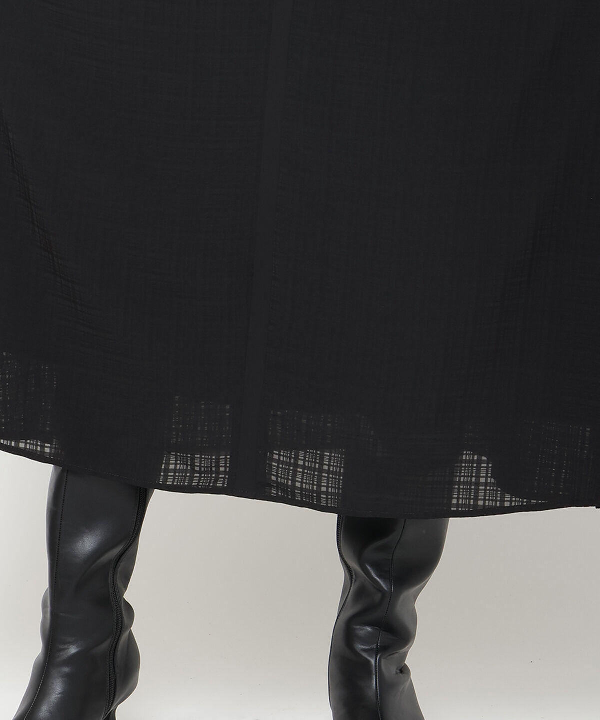 アンドクチュール「シアーチェックサテントリミングワンピース」|ワンピース|