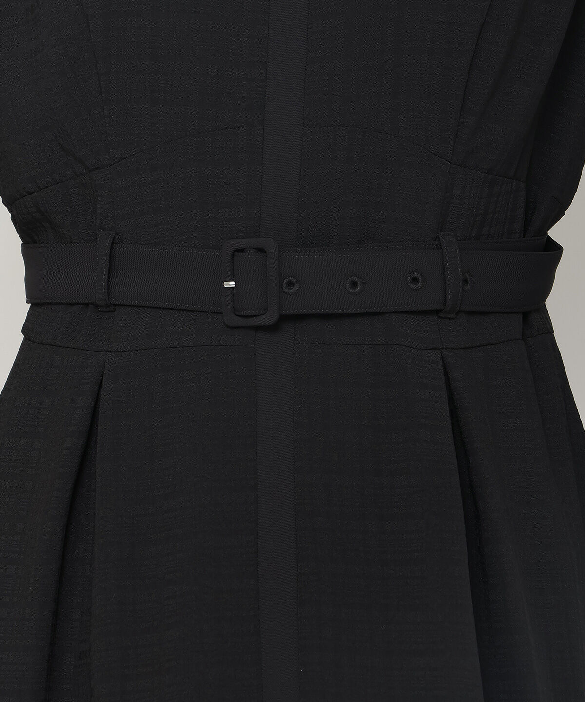 アンドクチュール「シアーチェックサテントリミングワンピース」|ワンピース|