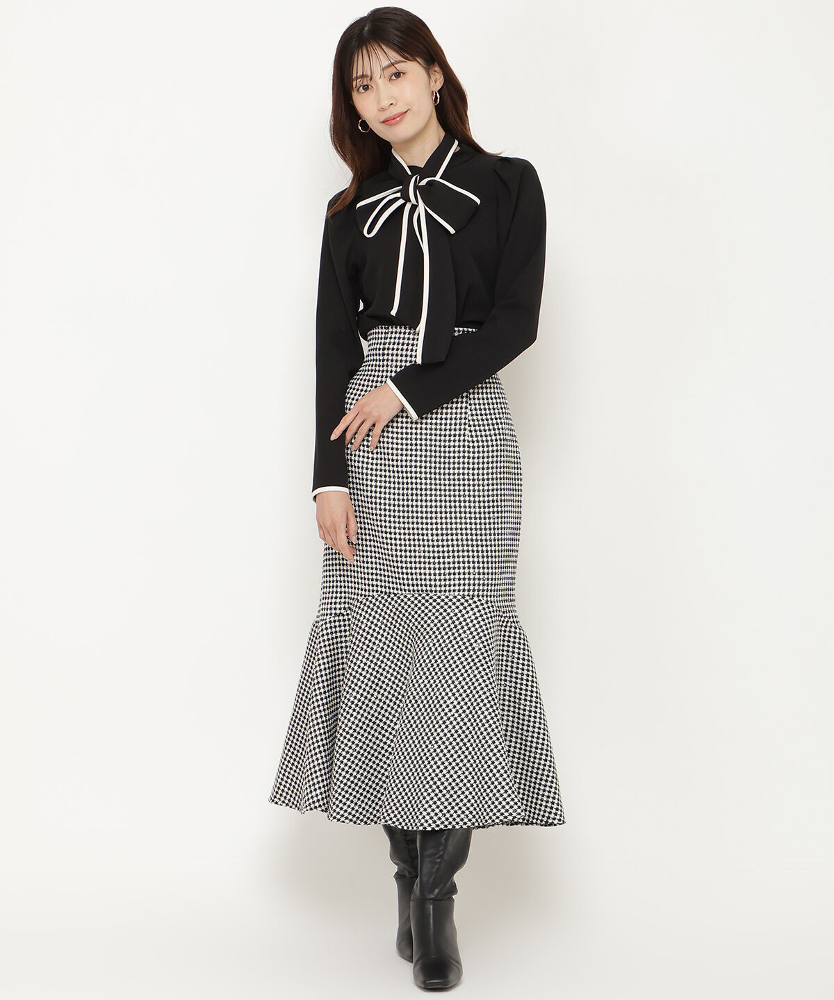 アンドクチュール「配色パイピングブラウス」|シャツ・ブラウス|