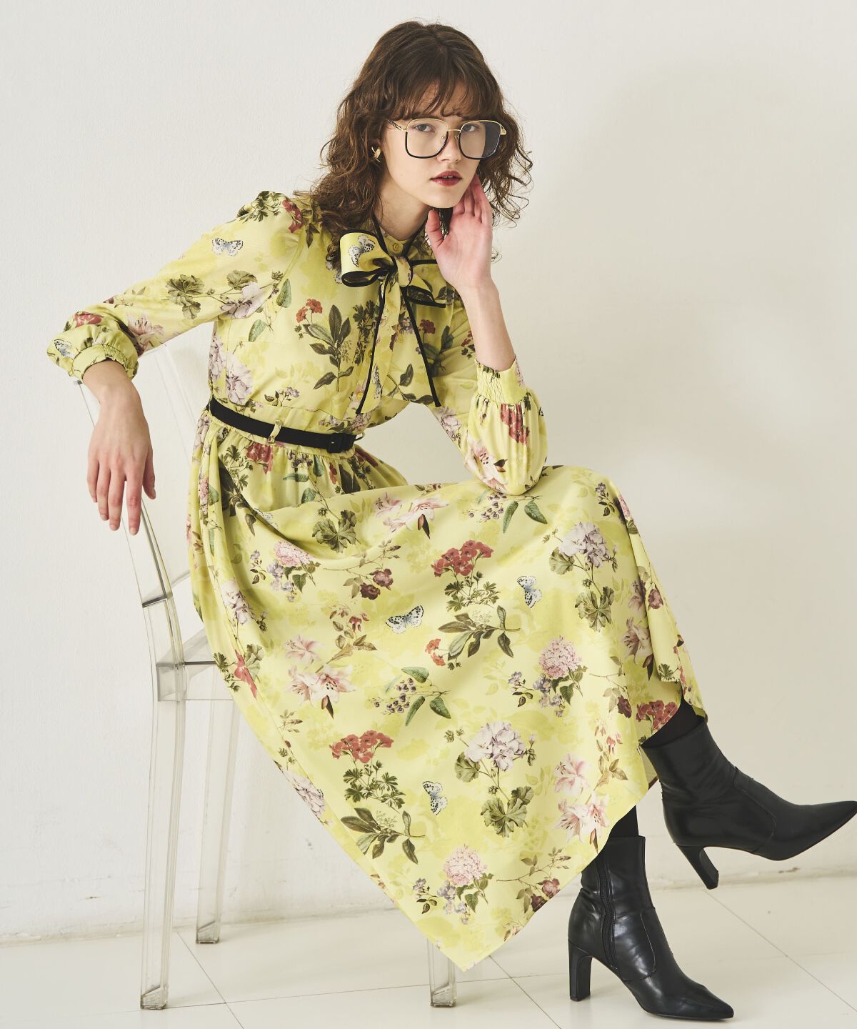 アンドクチュール「フラワーガーデンプリントワンピース」|ワンピース|