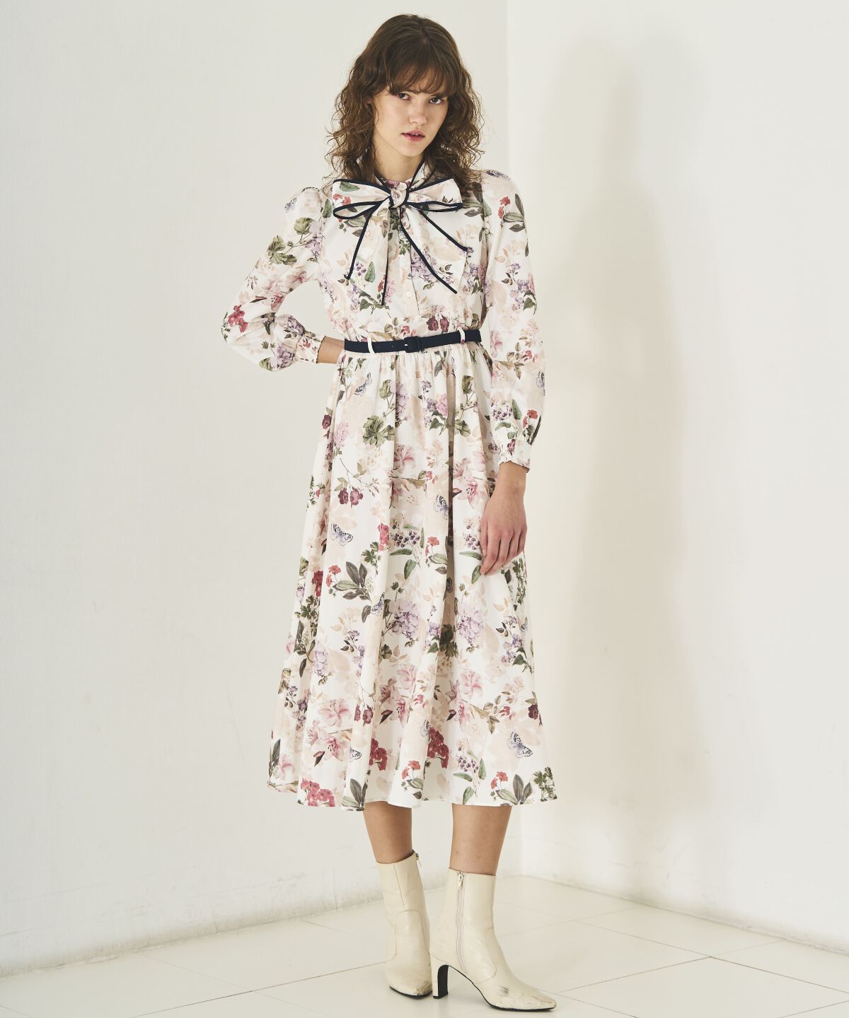 アンドクチュール「フラワーガーデンプリントワンピース」|ワンピース|