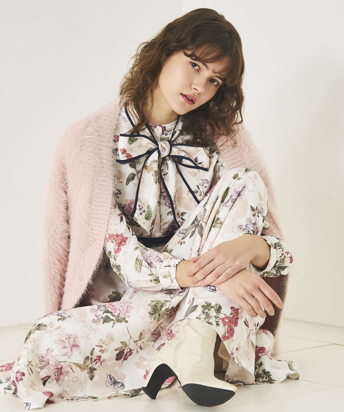 アンドクチュール「フラワーガーデンプリントワンピース」|ワンピース|