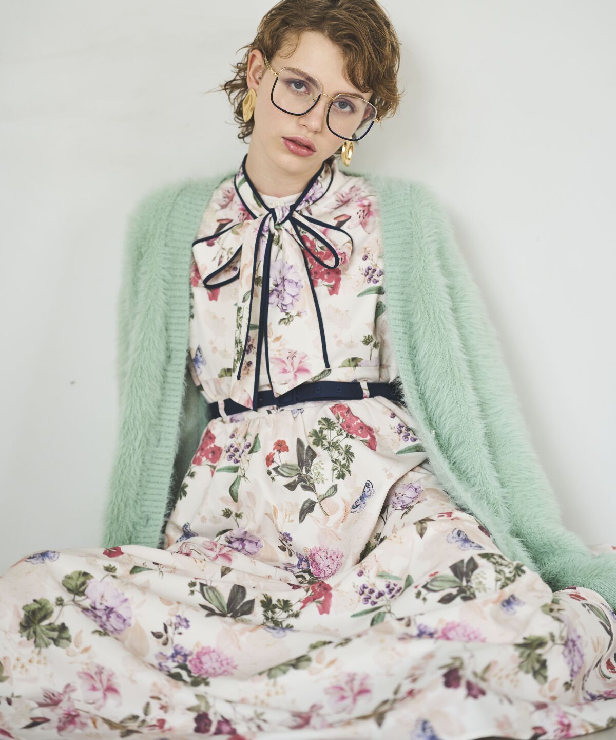 アンドクチュール「フラワーガーデンプリントワンピース」|ワンピース|