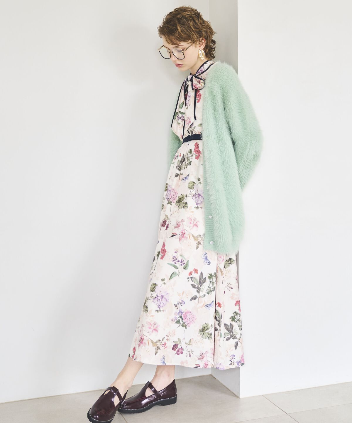 アンドクチュール「フラワーガーデンプリントワンピース」|ワンピース|