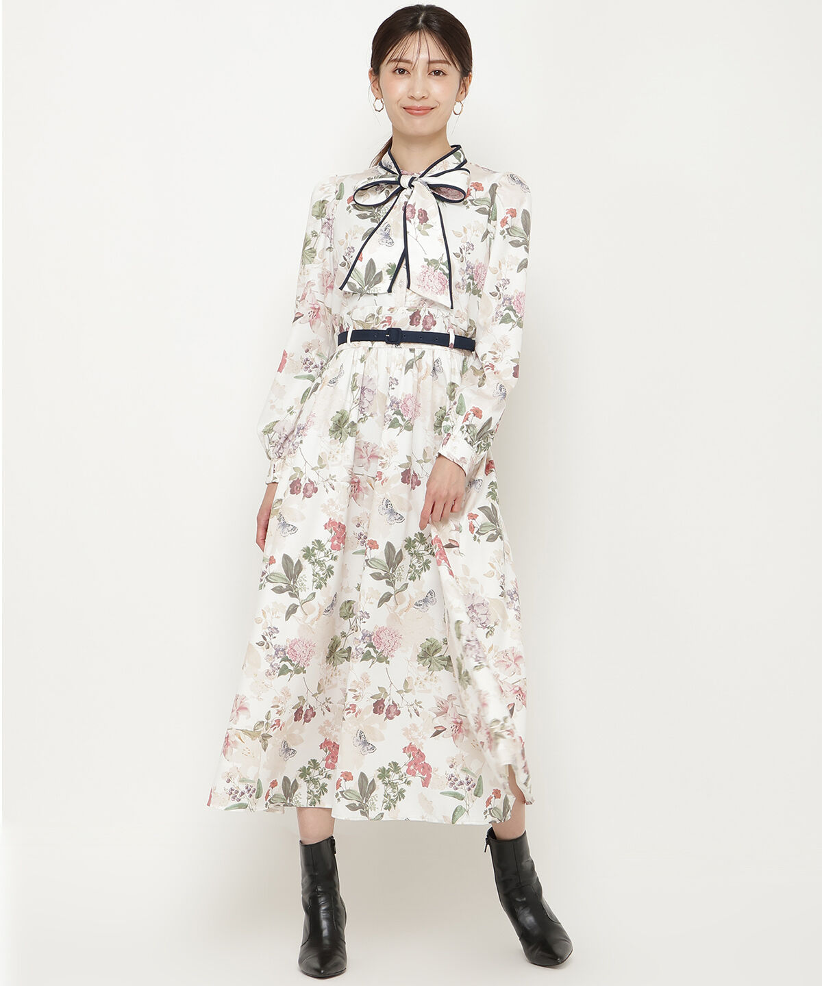 アンドクチュール「フラワーガーデンプリントワンピース」|ワンピース|