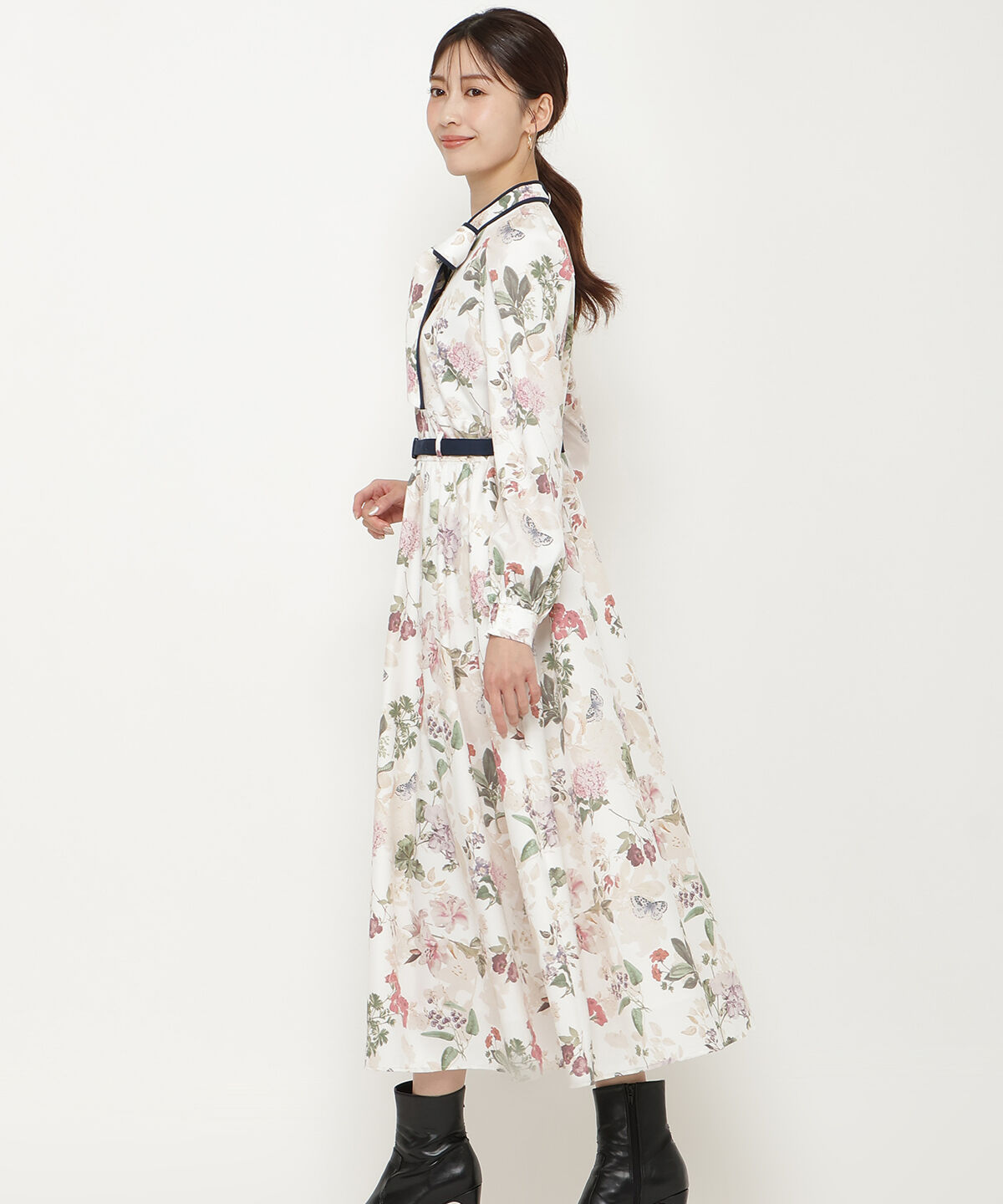 アンドクチュール「フラワーガーデンプリントワンピース」|ワンピース|