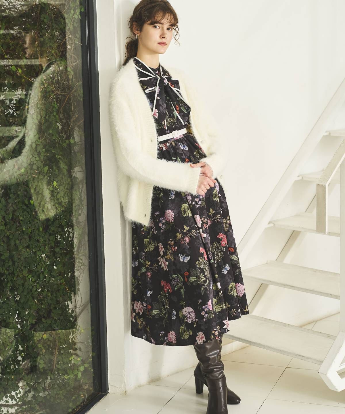 アンドクチュール「フラワーガーデンプリントワンピース」|ワンピース|