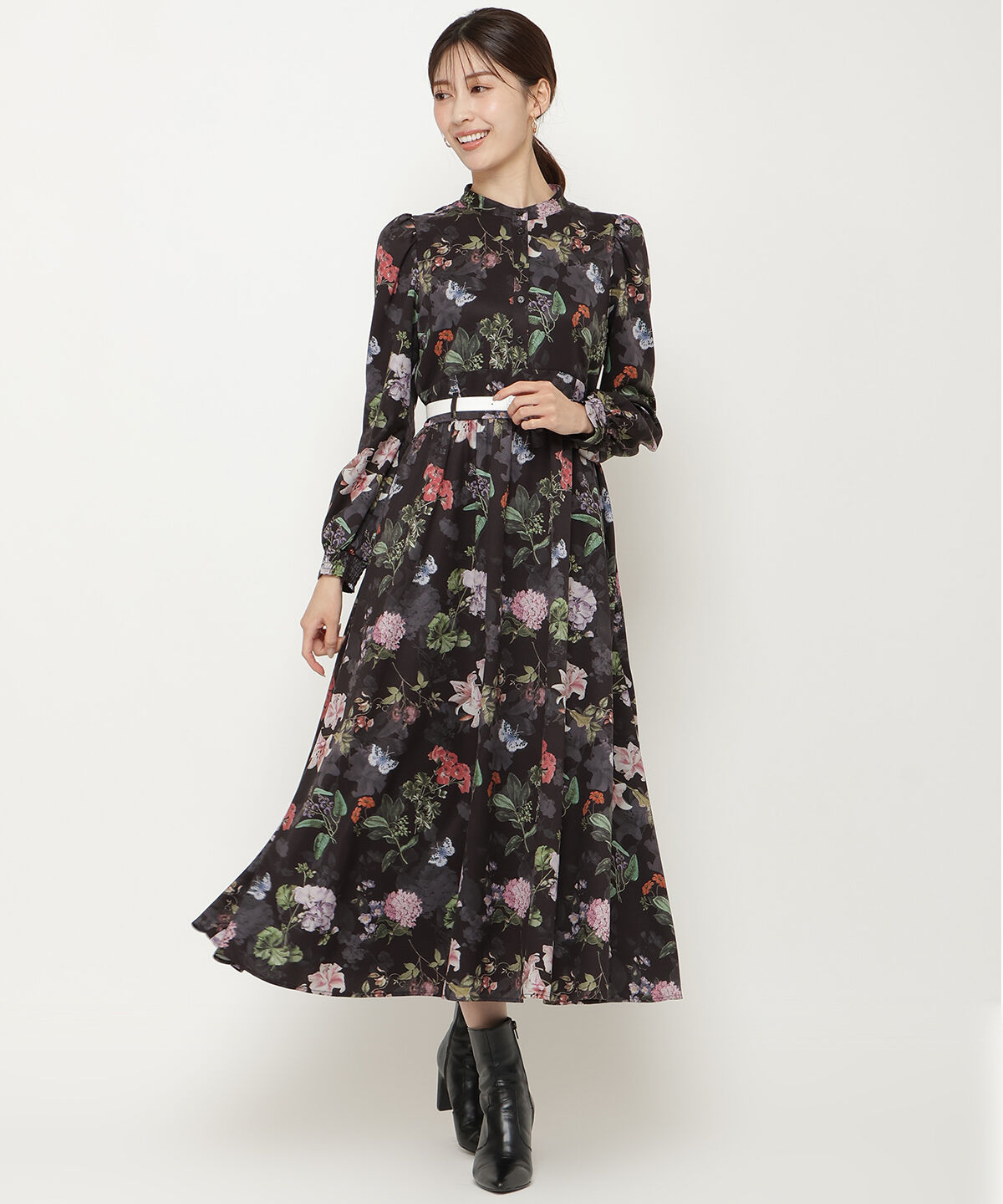 アンドクチュール「フラワーガーデンプリントワンピース」|ワンピース|